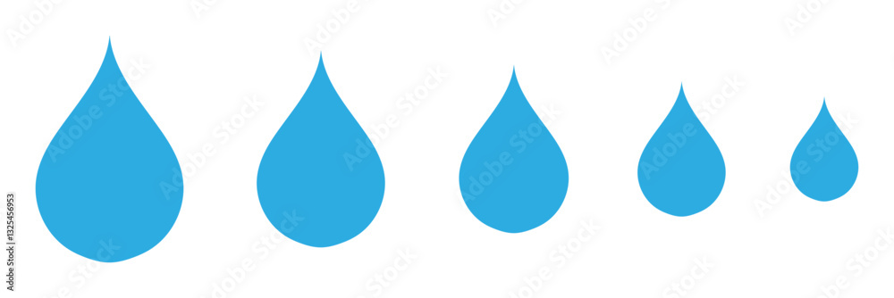 Water drop icon set. flat droplet logo shapes collection on white background . vector illustration. 