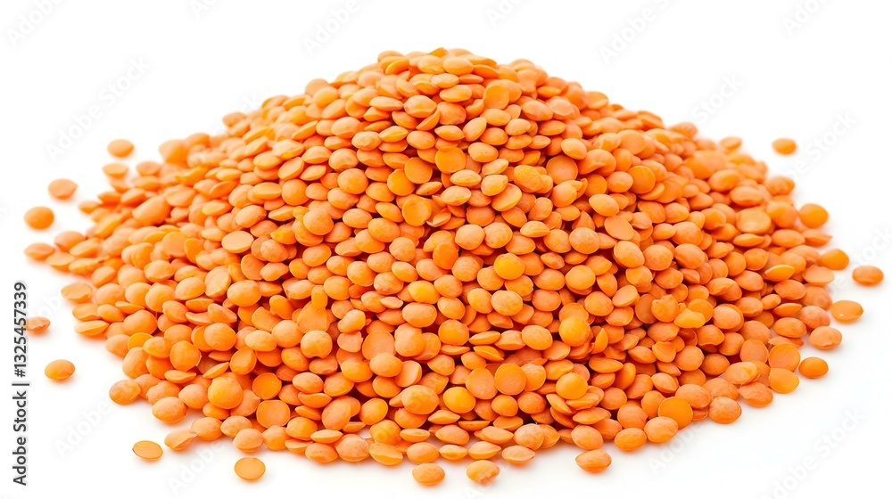 Heap of raw red lentils isolated on white Heap of raw red lentils isolated on white