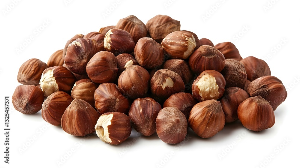 heap of roasted peeled hazelnuts isolated heap of roasted peeled hazelnuts isolated