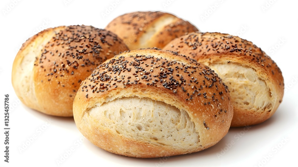 Kaiser rolls bread isolated on white background Kaiser rolls bread isolated on white background