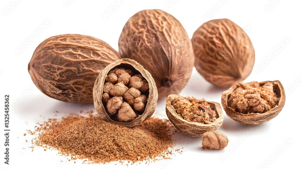 nutmeg isolated on white background nutmeg isolated on white background