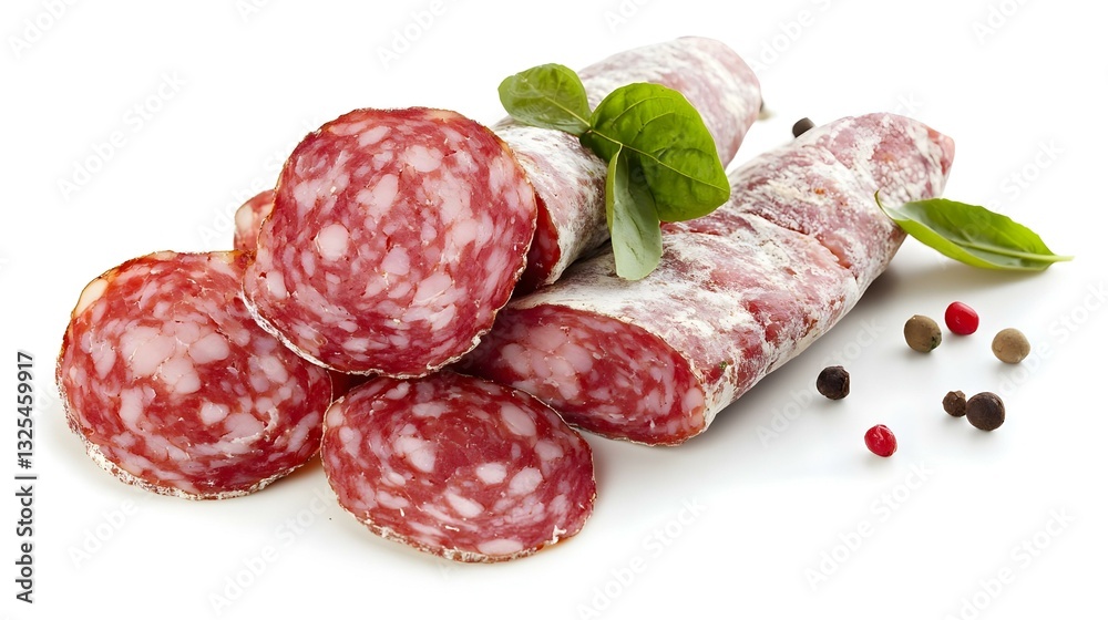 Salame Napoli isolated on white background Salame Napoli isolated on white background