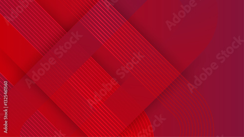 abstract red background with geometric shapes and diagonal lines vector illustration, great for business project, presentation background, and wallpaper
