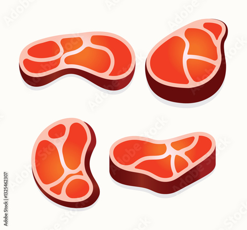 Beef Steak vector set design