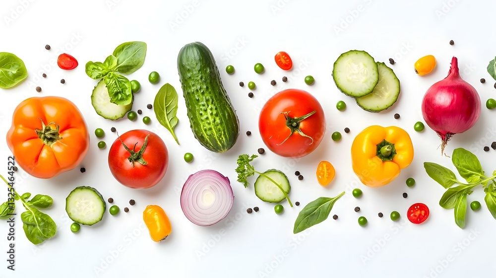 Creative layout made of summer vegetables Creative layout made of summer vegetables