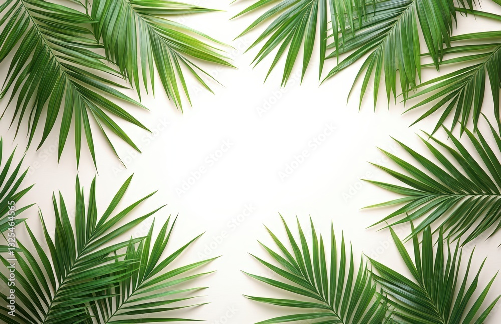 Lush Green Palm Leaves Creating a Natural Frame for Text, Perfect for Tropical Themes and Stylish Backgrounds for Nature Lovers and Designers Lush Green Palm Leaves Creating a Natural Frame for Text, Perfect for Tropical Themes and Stylish Backgrounds for Nature Lovers and Designers