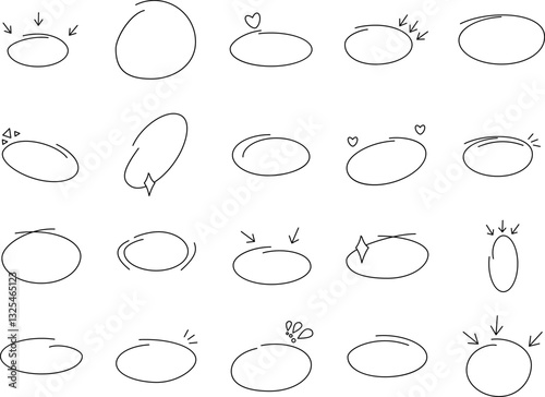 A collection of hand-drawn highlight elements featuring various highlighter strokes
