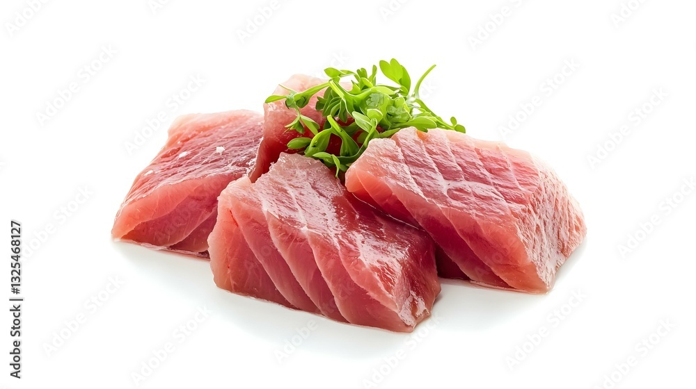 served tuna isolated on a white background served tuna isolated on a white background