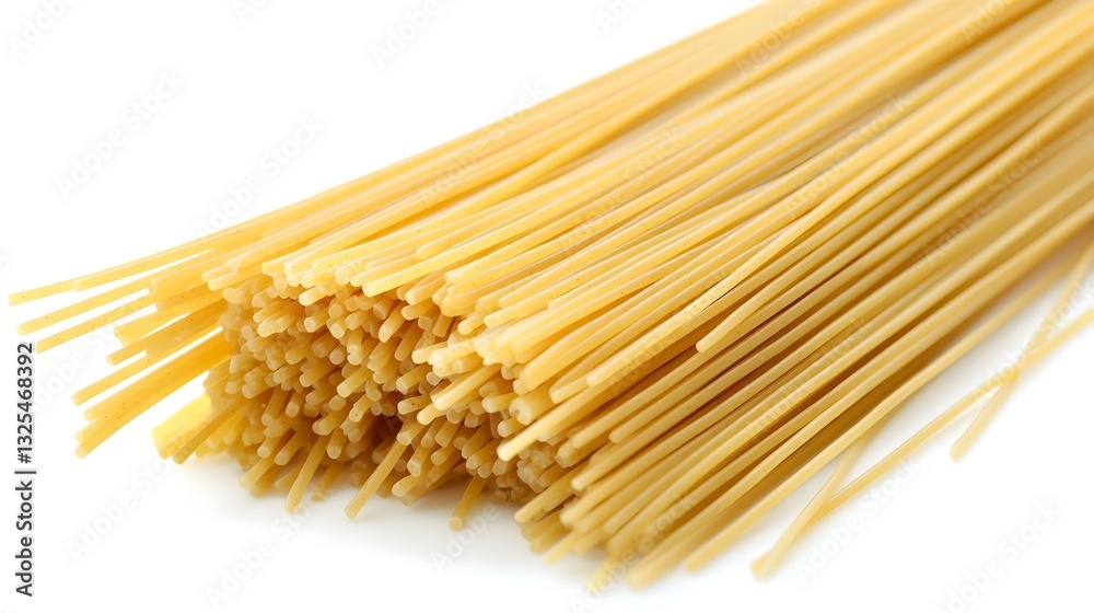Spaghetti in left side view on white background Spaghetti in left side view on white background
