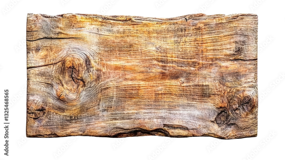 Naklejka premium Rustic Wooden Plank with Natural Texture and Unique Grain Patterns for Textures and Backgrounds