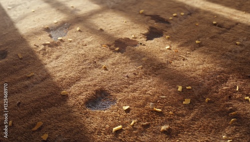 Grime and crumbs on carpet texture for cleaning or home maintenance concepts