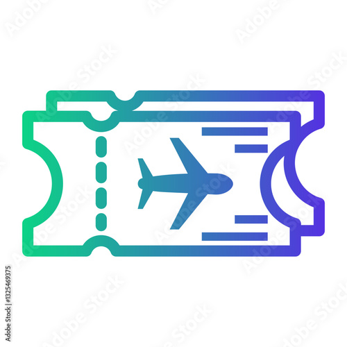 plane ticket Line Gradient Icon
