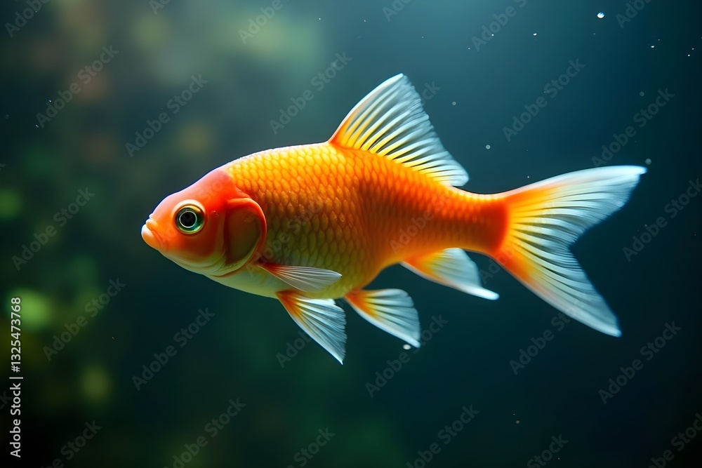 Fish Swimming Gracefully in a Beautifully Lit Aquarium Fish Swimming Gracefully in a Beautifully Lit Aquarium