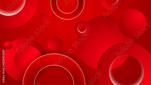 dynamic red circular geometric abstract background vector illustration