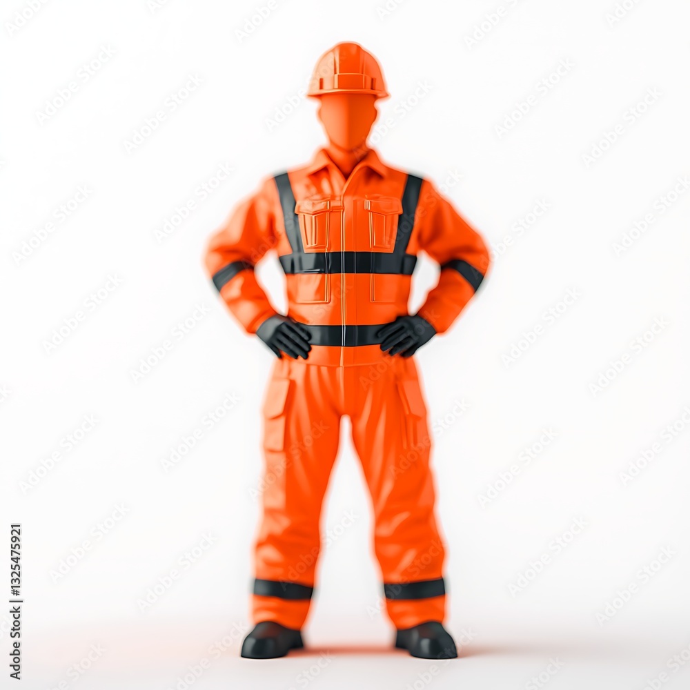 A figurine of a construction worker in an orange uniform and helmet, symbolizing safety and labor in construction environments. A figurine of a construction worker in an orange uniform and helmet, symbolizing safety and labor in construction environments.