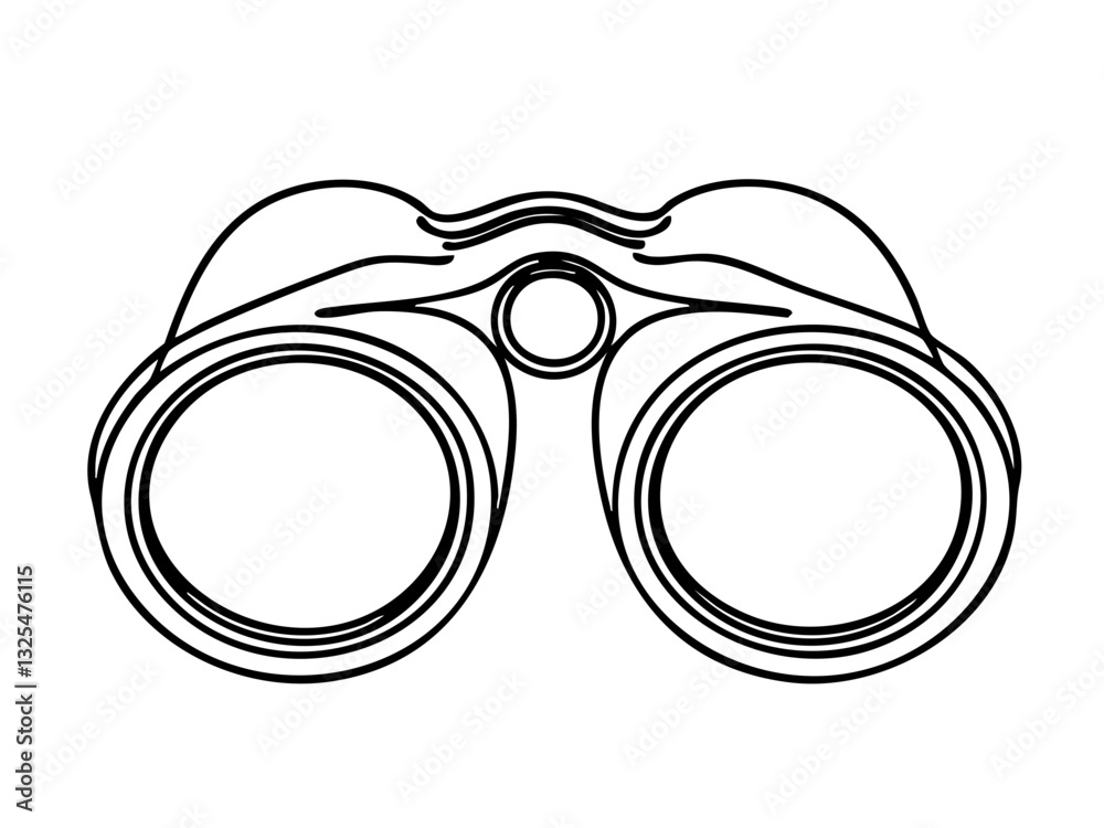 Binoculars outline illustration on transparent background Binoculars outline illustration on transparent background