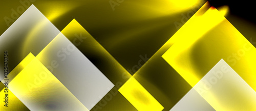 Dark neon colors with glass square shapes
