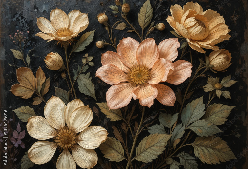 custom made wallpaper toronto digitalBotanical pattern . Art Nouveau pattern for wallpapers, covers, wall decorations. Oil paint
