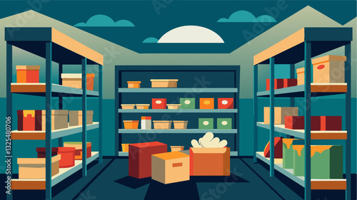 With each shelf and each section devoid of any sustenance the food bank seemed more like a bleak museum of poverty and need.. Vector illustration