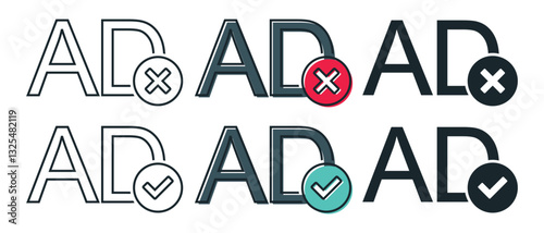 Ad blocker icon. Illustration vector