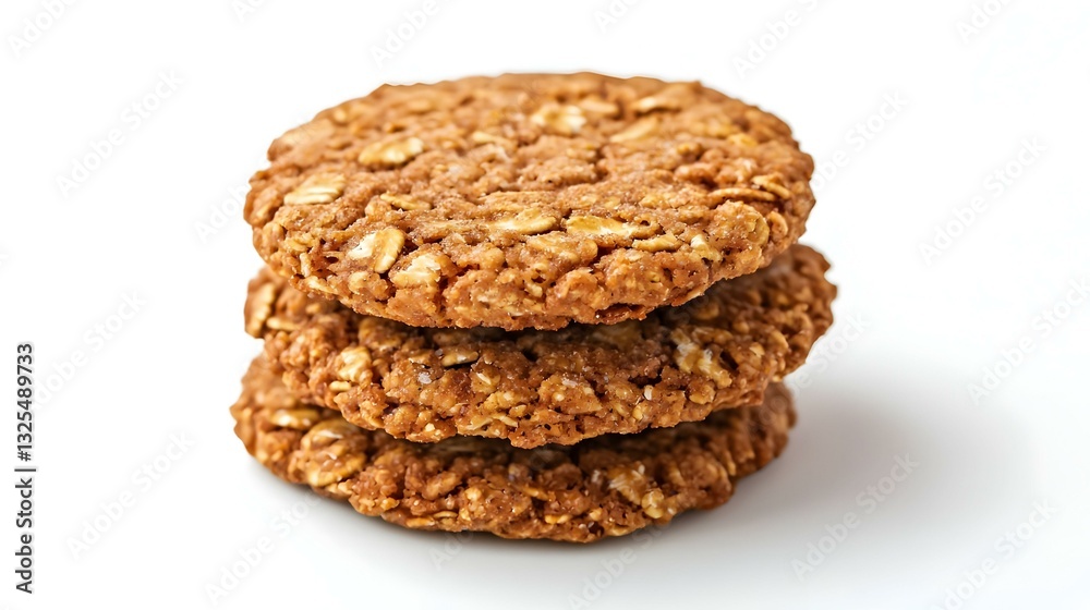 Cookies made of whole grain cereals on a white Cookies made of whole grain cereals on a white