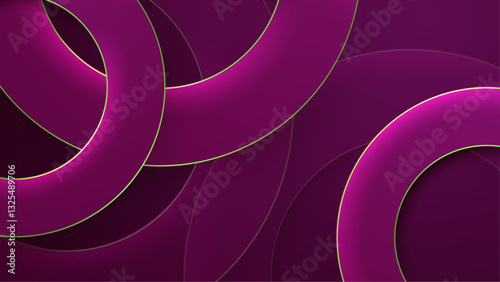 abstract elegant dark red circles with golden lines geometric background vector illustration