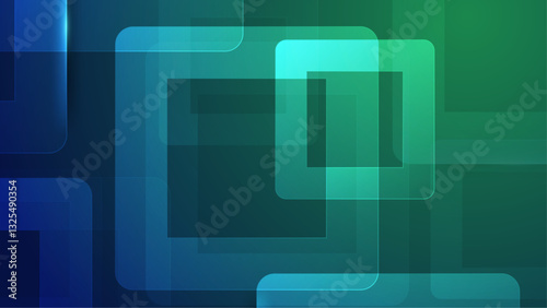 modern green and blue abstract gradient background with squares vector illustration, great for business project, presentation background, and wallpaper