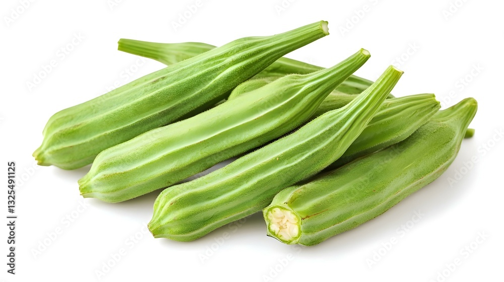 fresh okra isolated on white background fresh okra isolated on white background