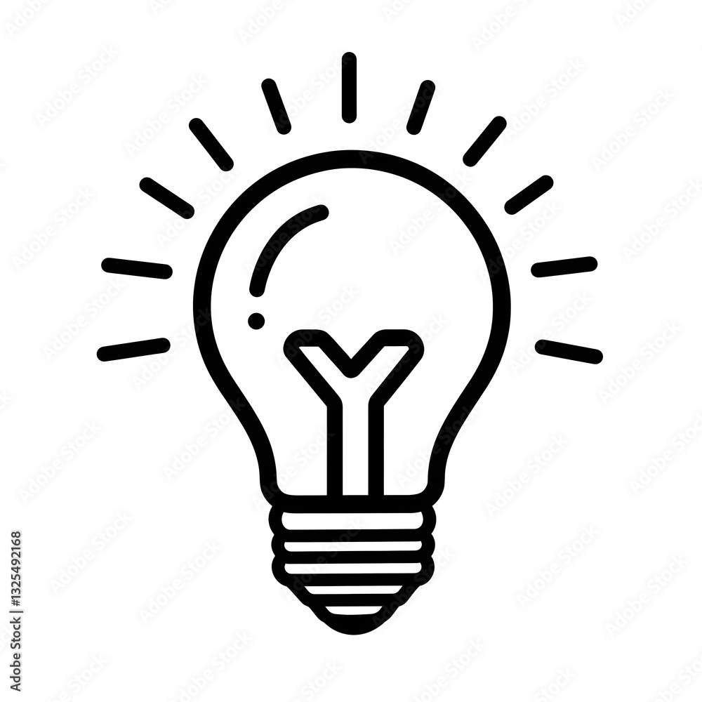 Innovative Light Bulb Icon - Inspiration, Creativity, and Bright Ideas in Modern Outline Design Innovative Light Bulb Icon - Inspiration, Creativity, and Bright Ideas in Modern Outline Design