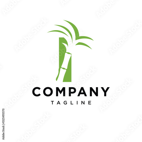 Letter I Sugarcane Logo Icon Vector