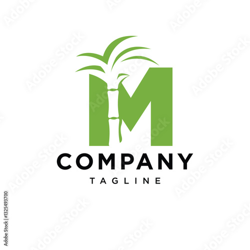 Letter M Sugarcane Logo Icon Vector