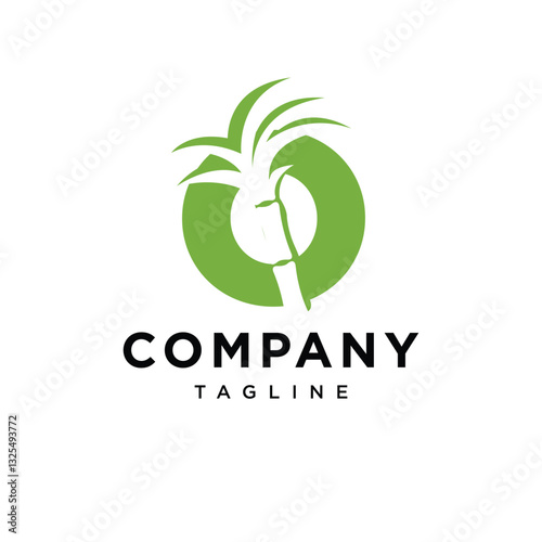 Letter O Sugarcane Logo Icon Vector