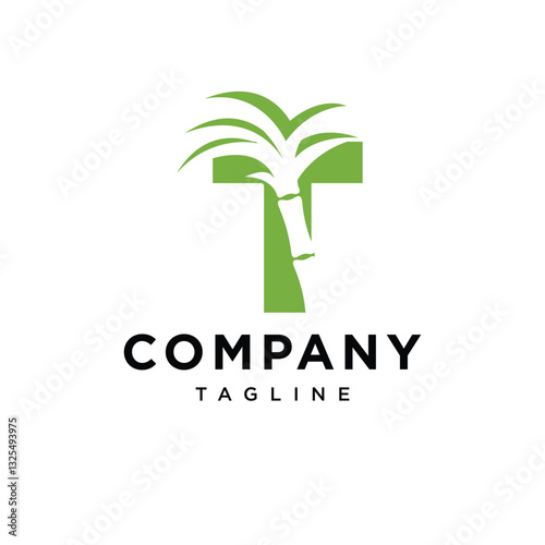 Letter T Sugarcane Logo Icon Vector