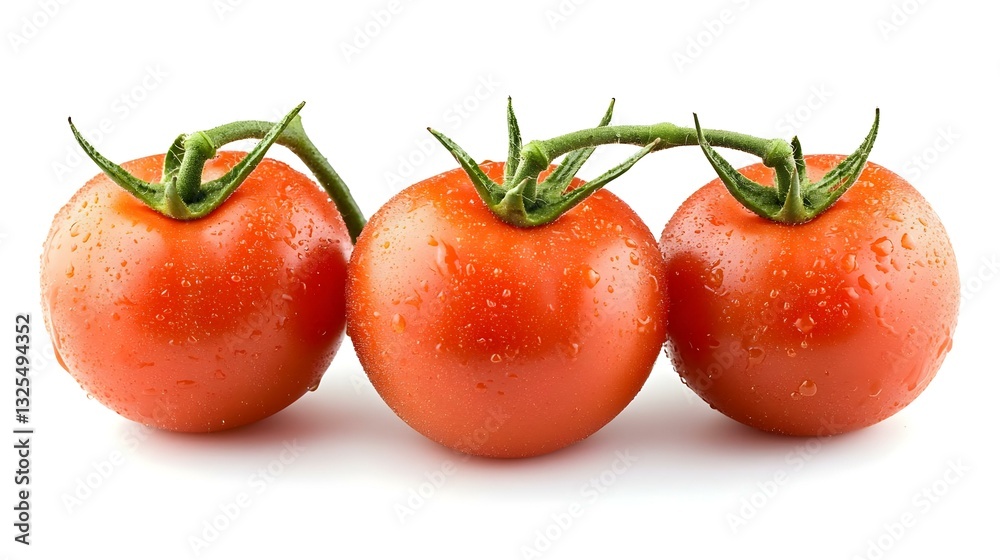 Three tomatoes next to each other isolated Three tomatoes next to each other isolated