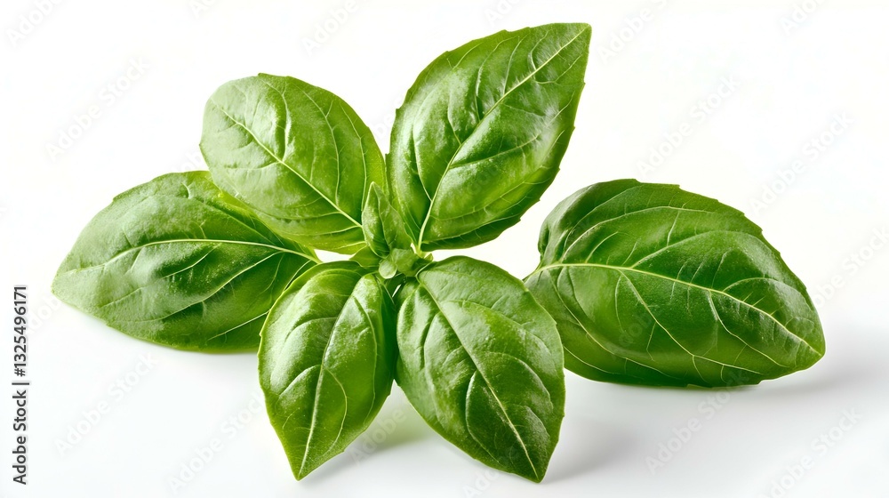 Basil leaves on a white background isolated Basil leaves on a white background isolated