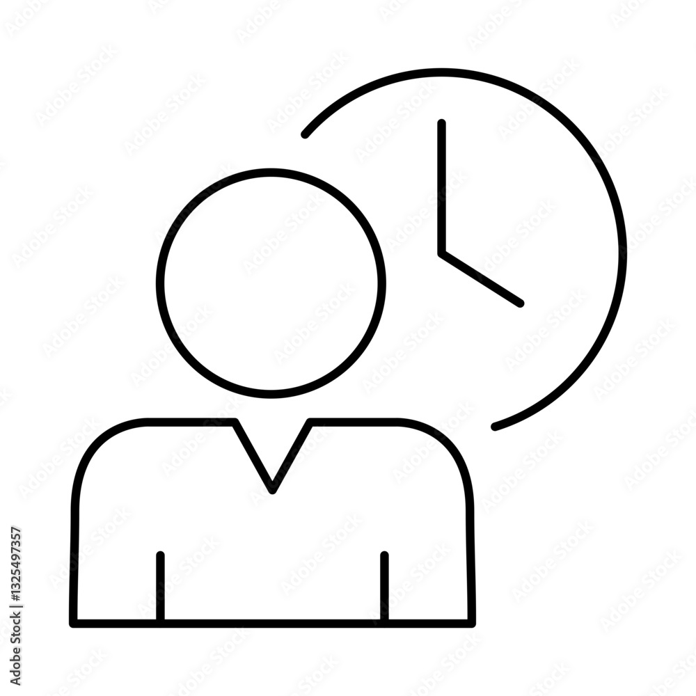 Time Management Line Icon. Teamwork, Business, Planning, Strategy, Marketing, Leadership, Work Group, Meeting, Partnership Icons Editable Stroke Vector Illustration Time Management Line Icon. Teamwork, Business, Planning, Strategy, Marketing, Leadership, Work Group, Meeting, Partnership Icons Editable Stroke Vector Illustration