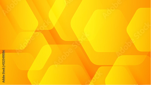 abstract orange and yellow overlapping hexagon background, perfect for digital banner, business presentation, and social media design