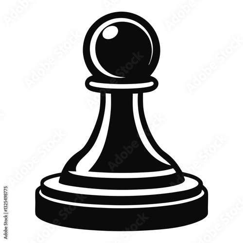A dramatic, minimalist silhouette of a single chess pawn against a vibrant sunset backdrop.