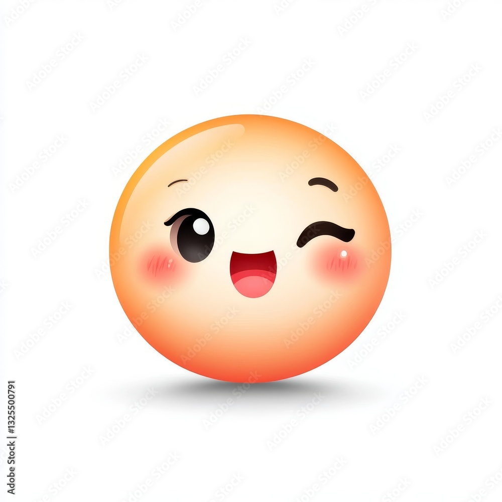 Fototapeta premium Cute, winking cartoon face