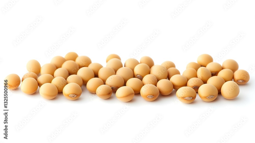 Three yellow dry soybean seed isolated on white Three yellow dry soybean seed isolated on white