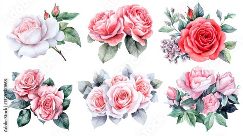 A sophisticated floral arrangement set of six hand crafted roses