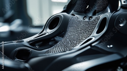 Closeup of high-tech racing seat in a modern factory