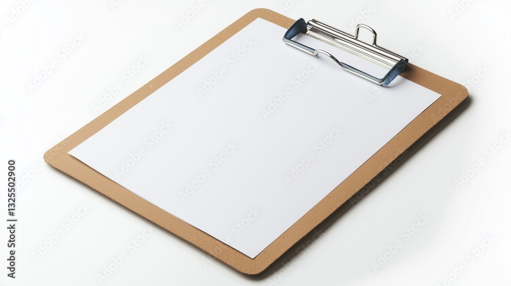 Folder tablet with a white paper sheet on a white background, isolated Folder tablet with a white paper sheet on a white background, isolated