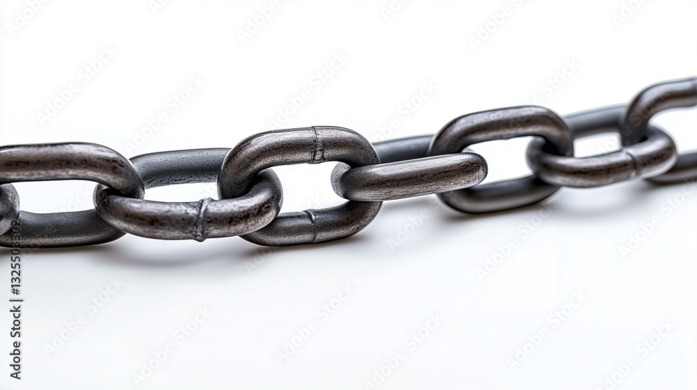 Links of a new chain on a white background, isolated Links of a new chain on a white background, isolated