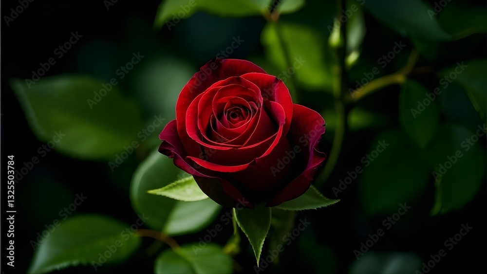 Naklejka premium Dark-Saturated Red Rose