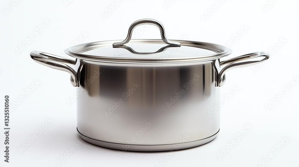 A stylish kitchen pot with a lid on a white background, isolated A stylish kitchen pot with a lid on a white background, isolated
