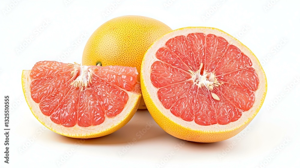 Sweet ripe pomelo fruits on white background Sweet ripe pomelo fruits on white background