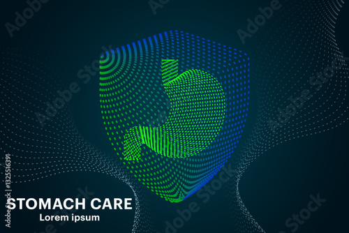 human stomach Logo silhouette design vector template. simple icon stomach organ creative concept. abstract human stomach Anatomy, Digestive system Backdrop Background Vector illustration. EPS 10