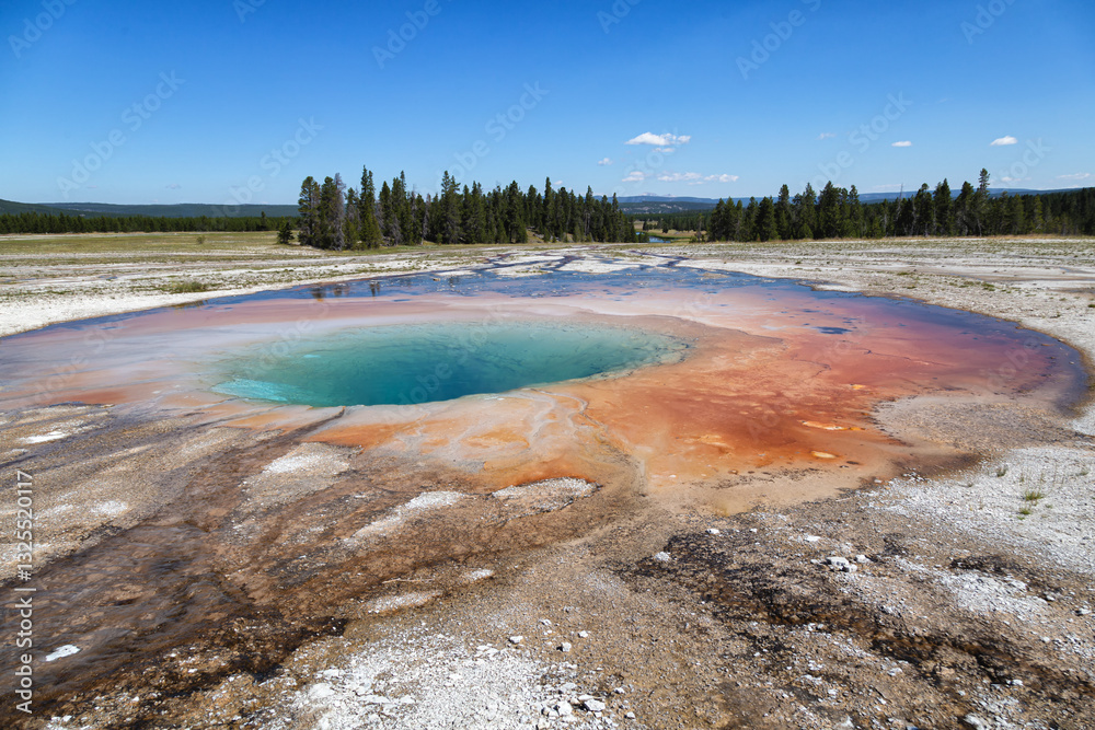 Geyser Basin in Yellowstone National Park Geyser Basin in Yellowstone National Park