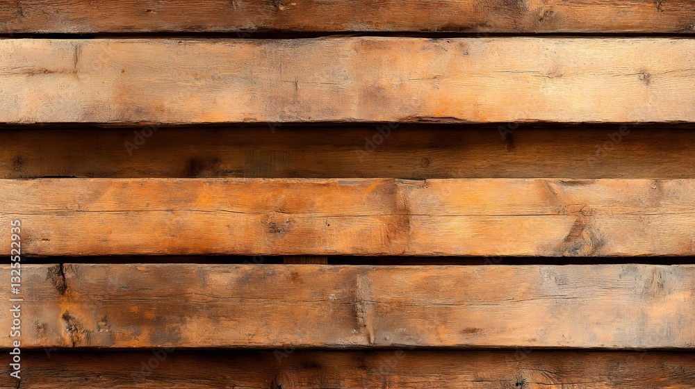 Wooden planks arranged horizontally showcasing rich textures and colors in a well-lit environment